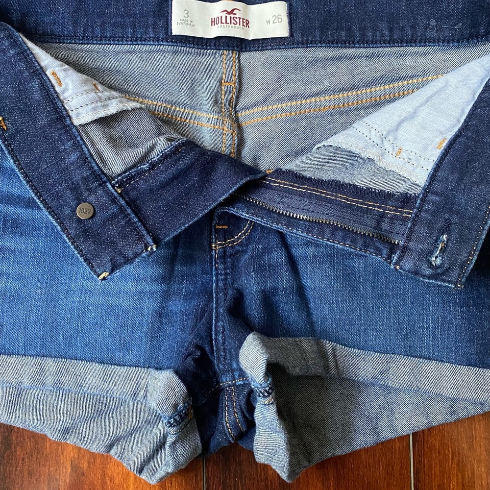 Hollister jean shorts, rolled cuff. Size 3